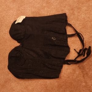 VaBien Black Bustier with 4 Garter Stapes, NWT Size 36A